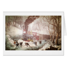 Schnee-verklemmte Zug-Gruß-Karte