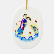 Schnee weiß und der sieben Vintage WPA Druck der Z Ornament