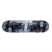 Schneebedeckte Winterelche der Retro Vintagen rust Personalisierte Skateboards