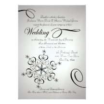Schneeflocke-Eleganz-Silber-Winter-Hochzeit Personalisierte Ankündigung