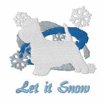 Schneeflocke-Westie gesticktes langes Hülsen-Hemd