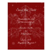 Schneeflocken auf MoosbeerSave the Date Karte Individuelle Ankündigung