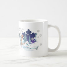 Schneeflocken sind feenhafter Kussbecher Kaffee Haferl
