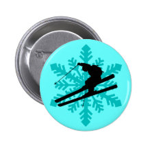 Schneeflockeskifahren Anstecknadel
