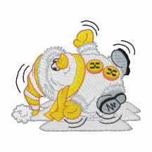Schneemann, der Schnee-Engel macht Bestickte Polos