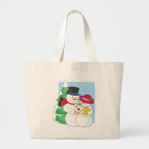 Schneemann-Familie Einkaufstasche