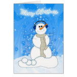 Schneemann-frohe Weihnachten Grußkarte