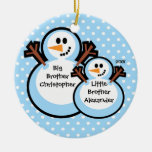 Schneemann-großer u. kleiner Bruder-Weihnachtsverz Weihnachtsornament