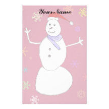 Schneemann stationär bedrucktes büropapier