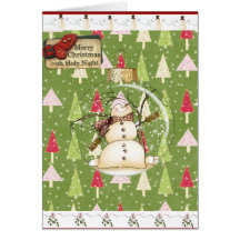 Schneemann-Weihnachtsgrußkarte