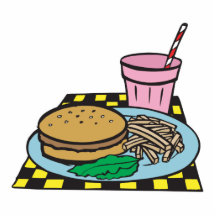 Schnellgericht des Retro Restaurants Photofiguren