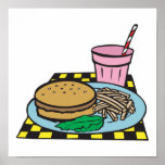 Schnellgericht des Retro Restaurants Plakate