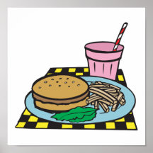 Schnellgericht des Retro Restaurants Plakate
