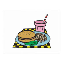 Schnellgericht des Retro Restaurants Postkarte