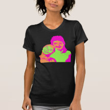 Schnurrbart-Felsen © (knallrosa u. Aqua) T-shirt