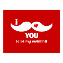 Schnurrbart I Sie, zum mein Valentinsgruß zu sein! Postkarten