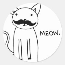 Schnurrbart-Miezekatze Runder Aufkleber
