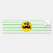 Schnurrbart Monocle smiley Autoaufkleber