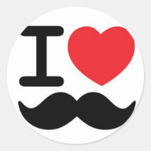 Schnurrbart Runder Sticker