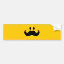 Schnurrbart-smiley (kundengerechte Hintergrundfarb Autoaufkleber