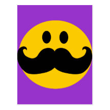 Schnurrbart-smiley (kundengerechte Hintergrundfarb Postkarten