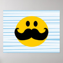 Schnurrbart-smiley Posterdrucke