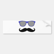 Schnurrbart und blauer Sonnenbrille-Humor Auto Aufkleber