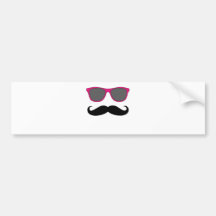 Schnurrbart und rosa Sonnenbrille-Humor Autosticker