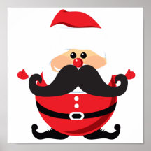 Schnurrbart Weihnachtsmann Plakatdrucke
