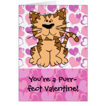 Schnurren-fect Valentinsgruß-Katze Grußkarte