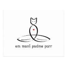 Schnurren OM Mani Padme - extravaganter Arttext Postkarte