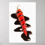 Schokolade bedeckter Jalapeno-Pfeffer-Plakat-Druck
