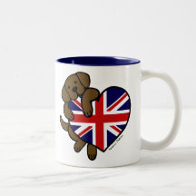 Schokolade Labrador u. Cartoon des Großbritannien- Tee Tassen