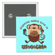 Schokoladen-Affe Anstecknadelbutton