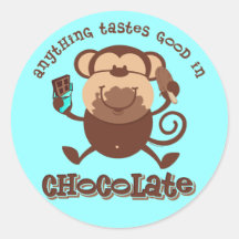 Schokoladen-Affe Runde Sticker