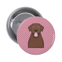 Schokoladen-Labrador-Cartoon Button