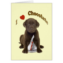 Schokoladen-Labrador - i-Liebe-Schokoladen-Küsse Karten