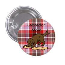 Schokoladen-Labrador und Strumpf Anstecknadelbuttons
