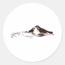 Schokoladenbraune Lovebirds-Hochzeit Save the Date Runde Aufkleber