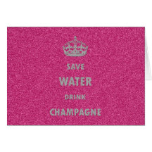 Schöne coole girly retten Wassergetränk-Champagner Karte
