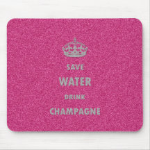 Schöne coole girly retten Wassergetränk-Champagner Mauspads