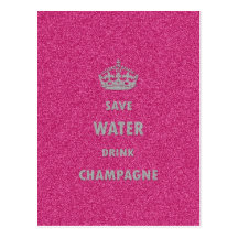 Schöne coole girly retten Wassergetränk-Champagner Postkarten