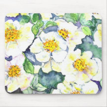 Schöne gelbe und weiße Blumen Mousepad