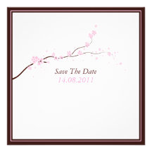 Schöne rosa Blüte, die Save the Date Wedding ist Individuelle Ankündigskarten