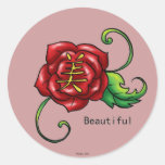 Schöne Rose Runde Sticker