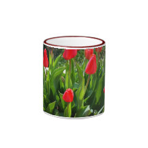 Schöne rote Tulpen Tasse