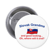 Schöne slowakische Großmutter Button