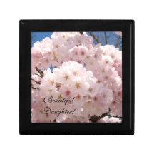 Schöne Tochter-Geschenkbox Schmuck-Rosa-Blüten