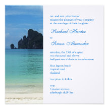 Schöne tropische Strand-Hochzeit Invitiation 2 Ankündigung