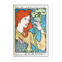Schöne Vintage Anzeigenausstellung Eugene Grasset Postkarte